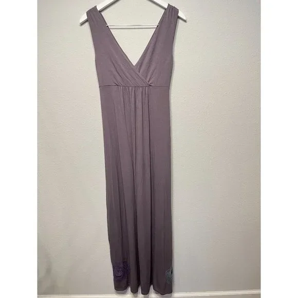 Boden Embroidered Maxi Jersey Dress Size 8L - Picture 7 of 10